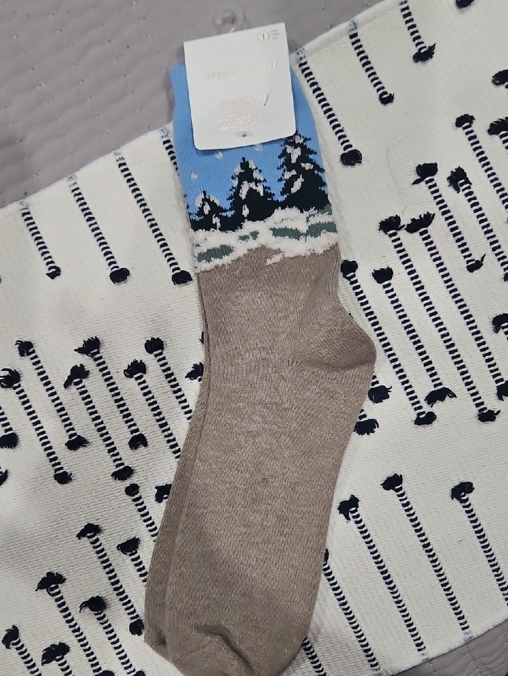 American Eagle Outfitters Brown & Blue Winter Crew Socks